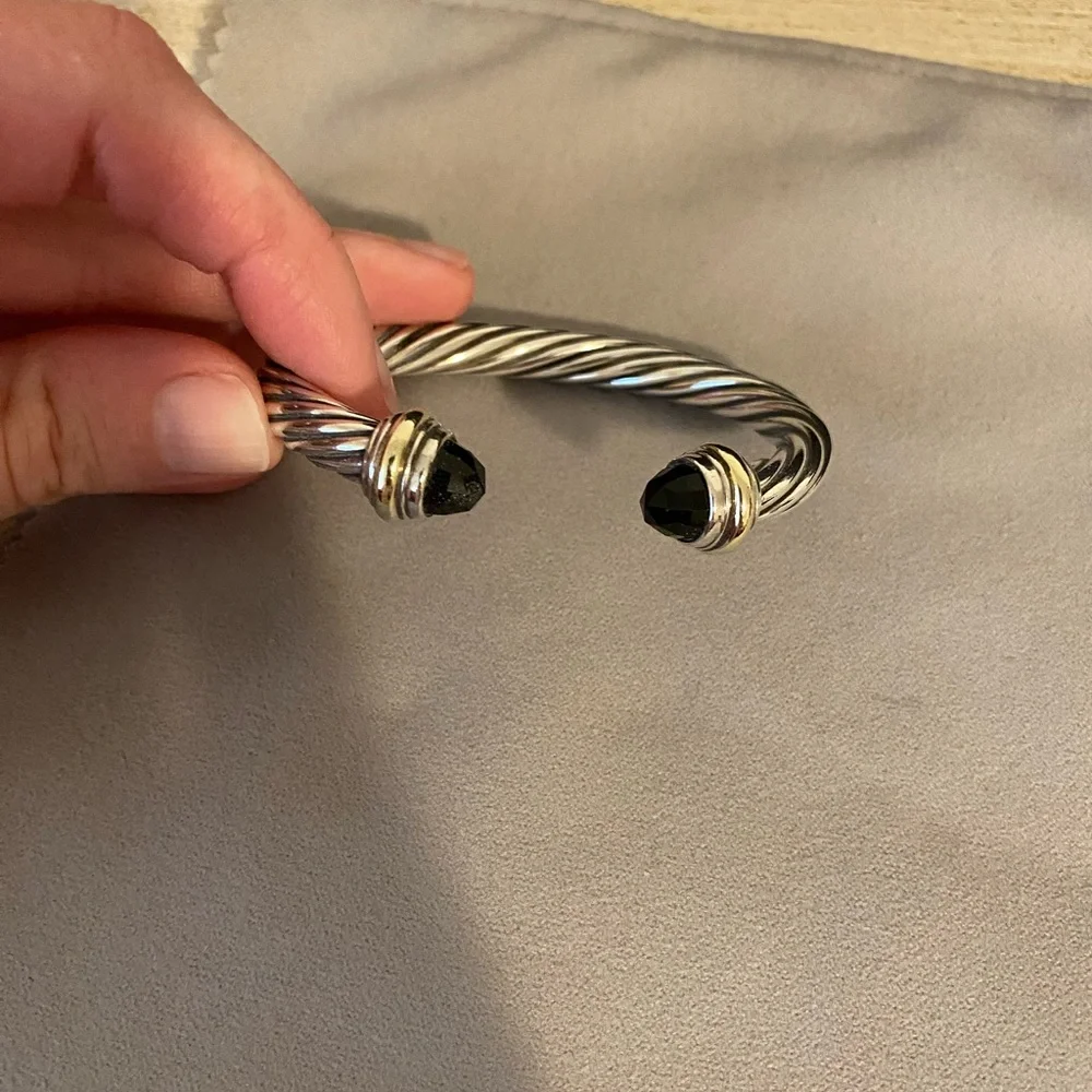 David Yurman 7mm black onyx cable bracelet - Picture 3 of 8